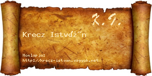 Krecz István névjegykártya